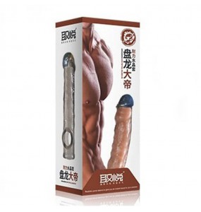 PLEASE ME Enlarge & Elongate Durable TPR Crystalline Male Penis Sleeve (L:15.3cm - D:3.7cm)